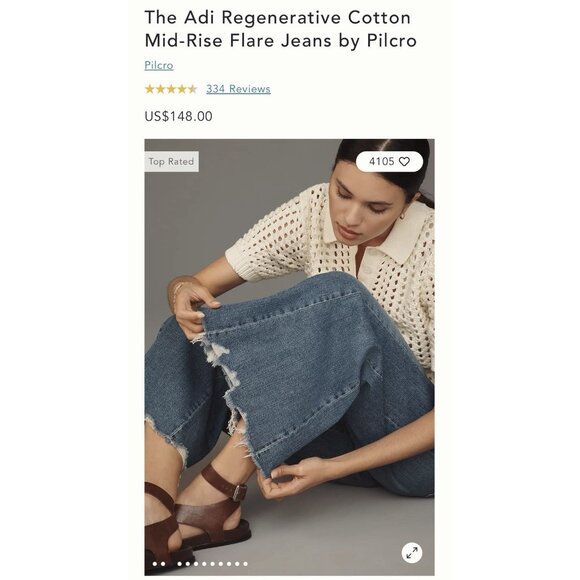 NWT Size 22W - The Adi Regenerative Cotton Mid-Rise Flare Jeans (NWT US$ 148) - Picture 7 of 16